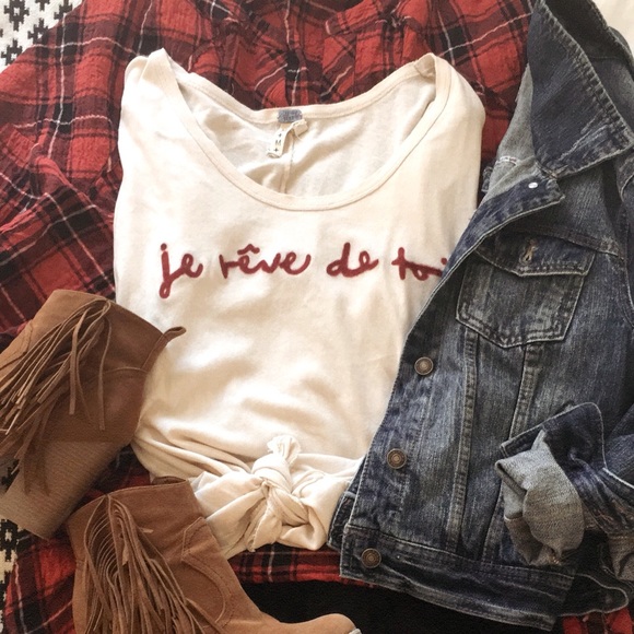 Free People Tops - FREE PEOPLE french je rêves de toi dreams tee